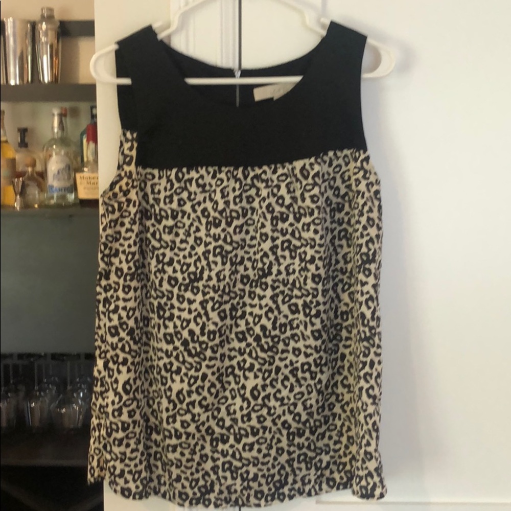 LOFT shell tank- size M leopard print